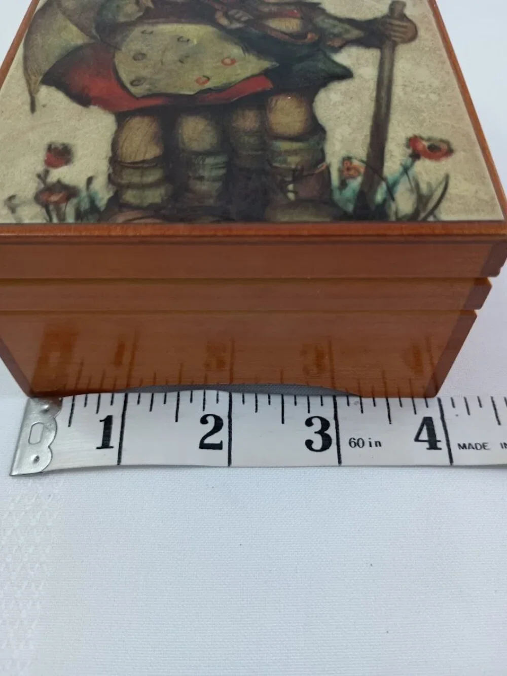 Vintage Reuge Music Box with Hummel Style Illustration